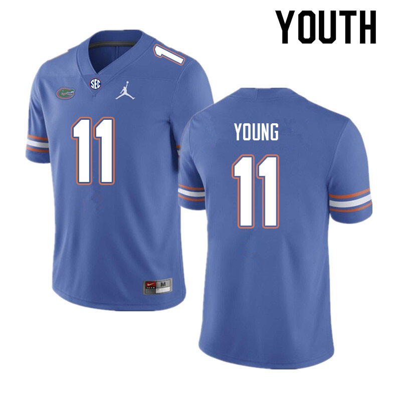 Youth #11 Jordan Young Florida Gators College Football Jerseys Sale-Royal